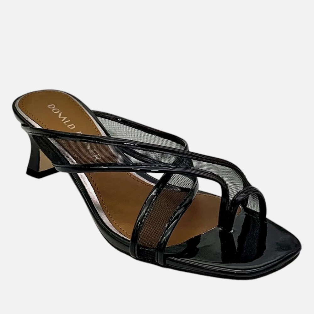 Donald J. Pliner Black Kitten Heel Sandals